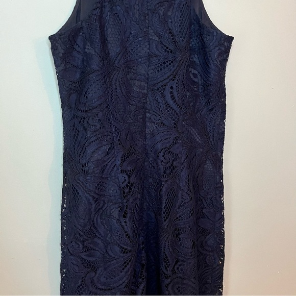 Aritzia Babaton Henry Guipure Lace Pure Indigo Blue Sheath Mini Dress Size 2 - Picture 15 of 16